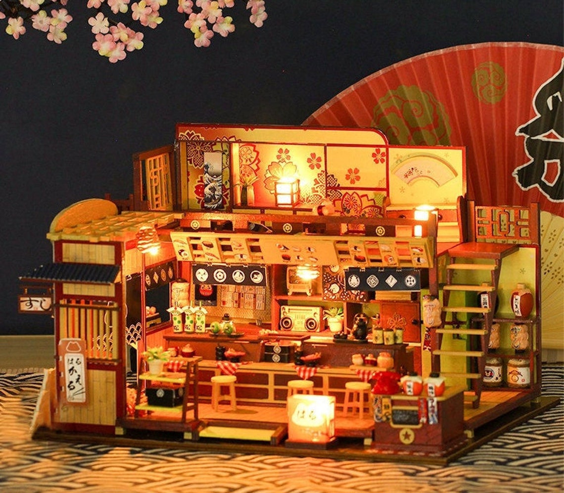 Japanese style Dollhouse Miniature with Furniture DIY Etsy