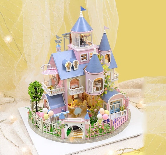 Wooden Doll House Castle Diy - Diy Doll House Building Kit Wooden