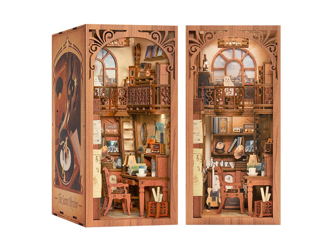Kit De Coin De Livre À Faire Soi-même, Maison De Poupée Miniature, Puzzle  3D En Bois, Serre-livres Pour Décoration D'étagère, Petite Maison Modèle