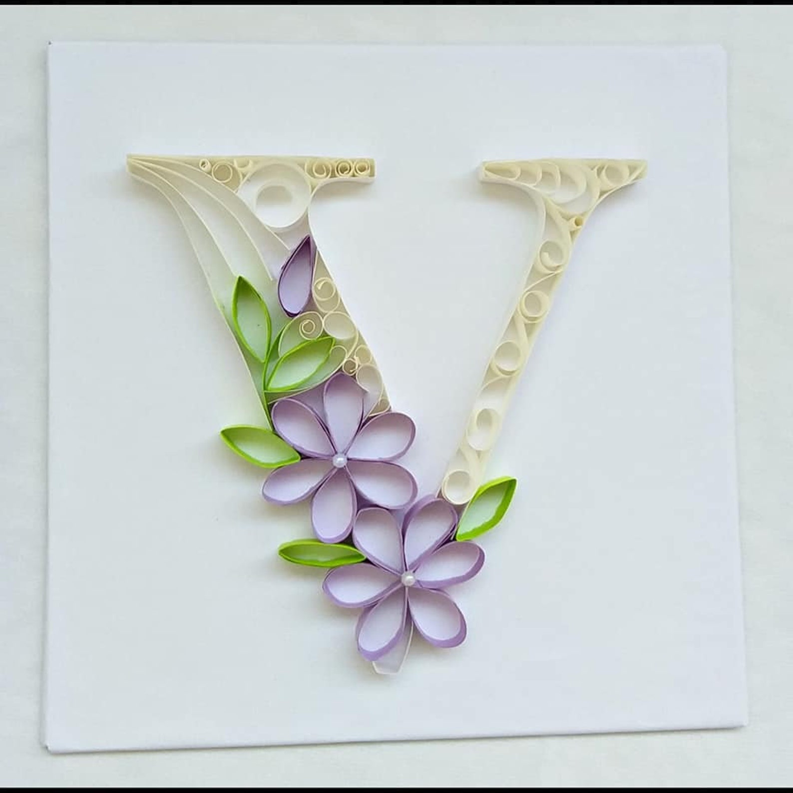 Quilled monogram alphabet V Personalized wall hanging Etsy