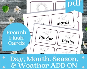 French Flash Cards: Homeschool Calendar Add-On (PDF Bundle)
