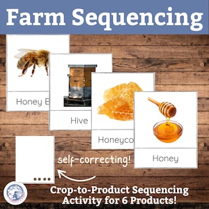 Farm Unit Study Montessori Sequencing Activity / Science Lesson / Montessori at home / Homeschool Science / Hands-on Science / Farm Animals