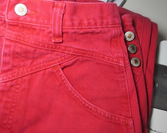 black jeans with red pockets 90s