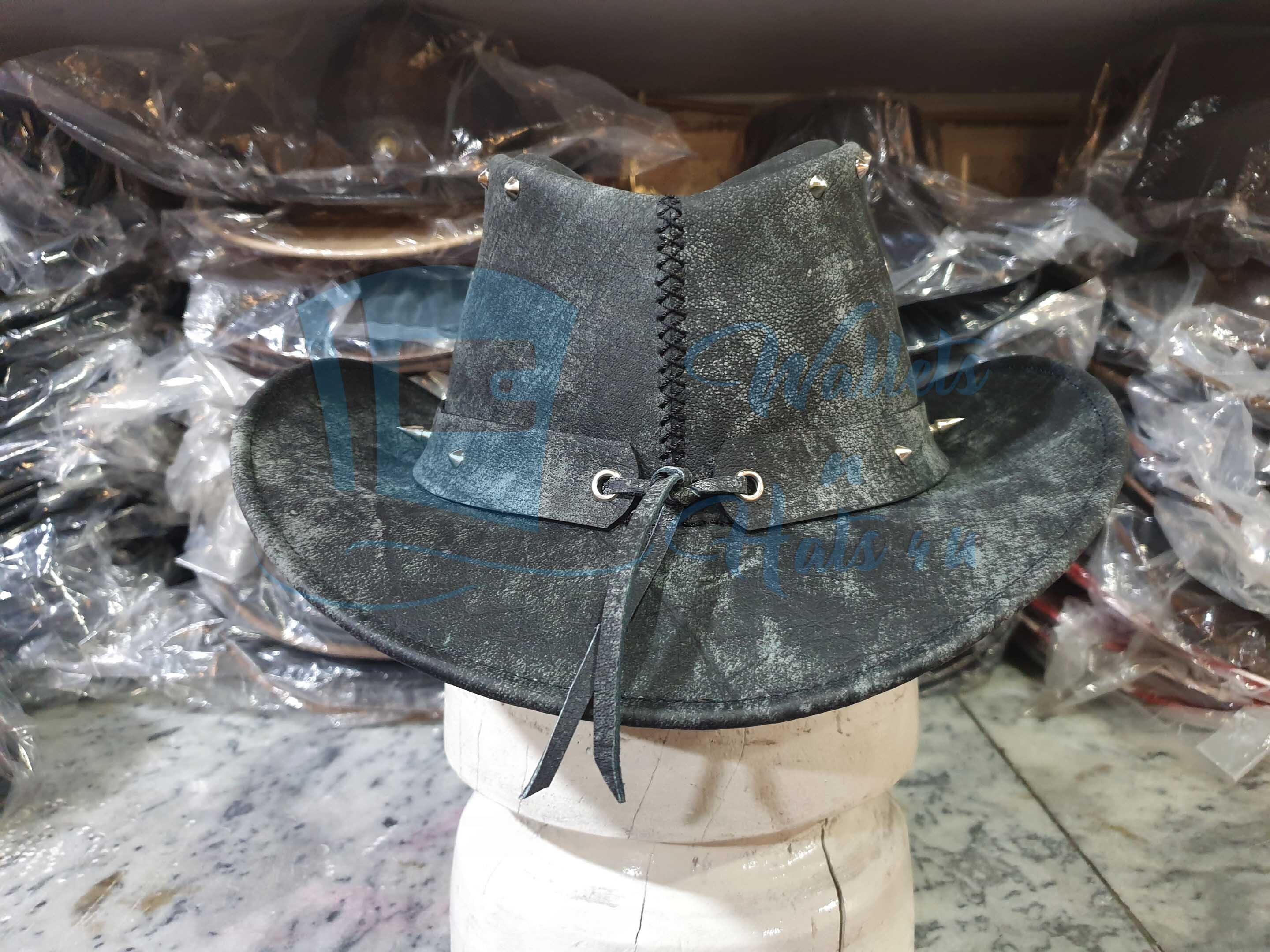 Cross Bones Skull Band Leather Hat 