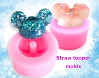 Mouse Head Straw Topper Silicone Molds