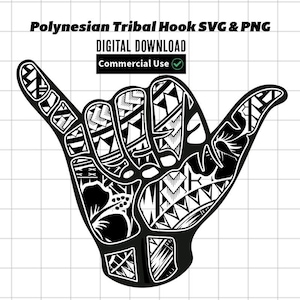Polynesische Tribal Shaka Sign SVG en PNG afbeelding | Samoaans stamontwerp