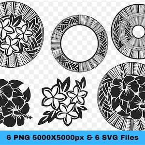 Polynesian Tribal SVG and PNG Graphic Bundle