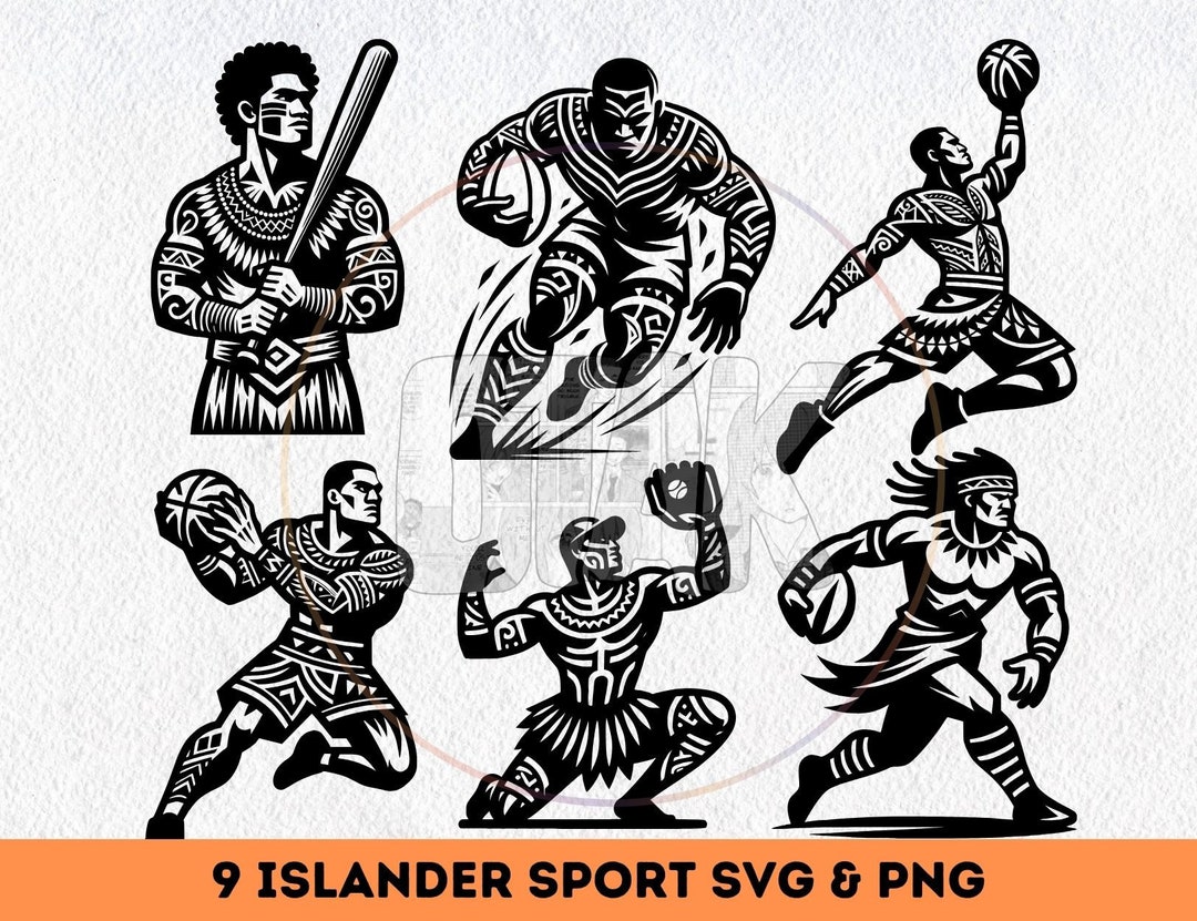 Polynesian Svg & Png Bundle Polynesian Sport SVG Baseball, Basketball