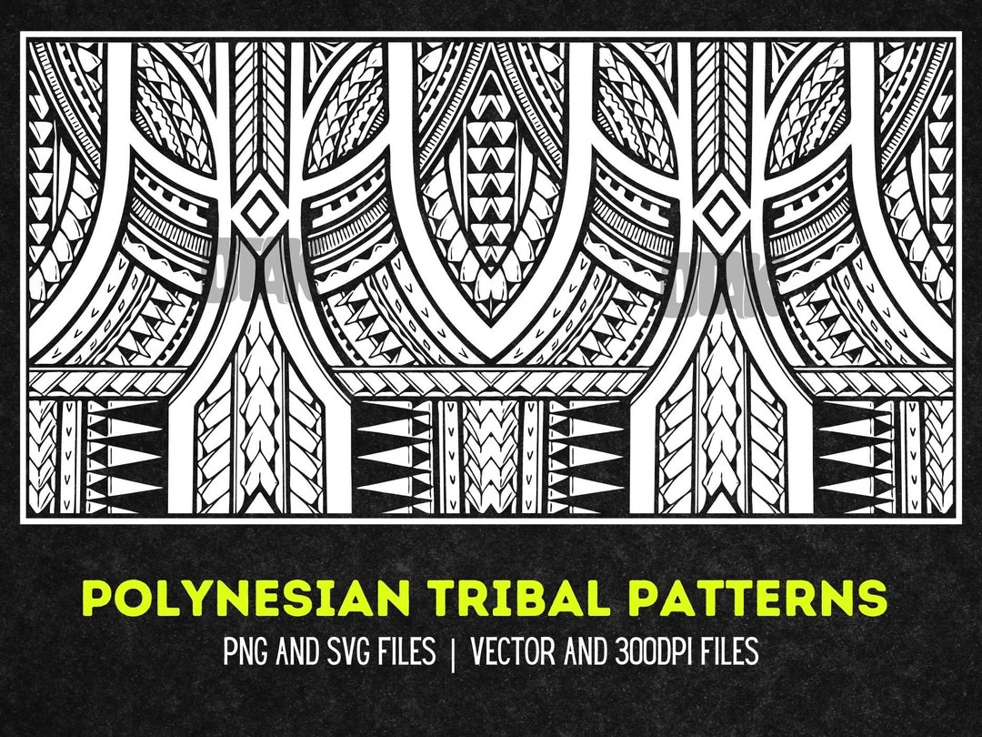 Polynesian Tribal Patterns Bundle SVG and PNG Graphics Polynesian Svg