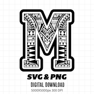 Polynesischer Stammesbuchstabe "M" | Polynesisches Stammes-Alphabet | Polynesisches Alphabet SVG und PNG