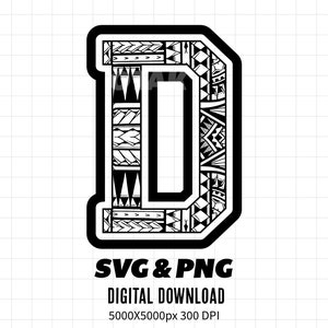 Letra tribal polinesia "D" / Alfabeto tribal polinesio / Alfabeto polinesio SVG y PNG