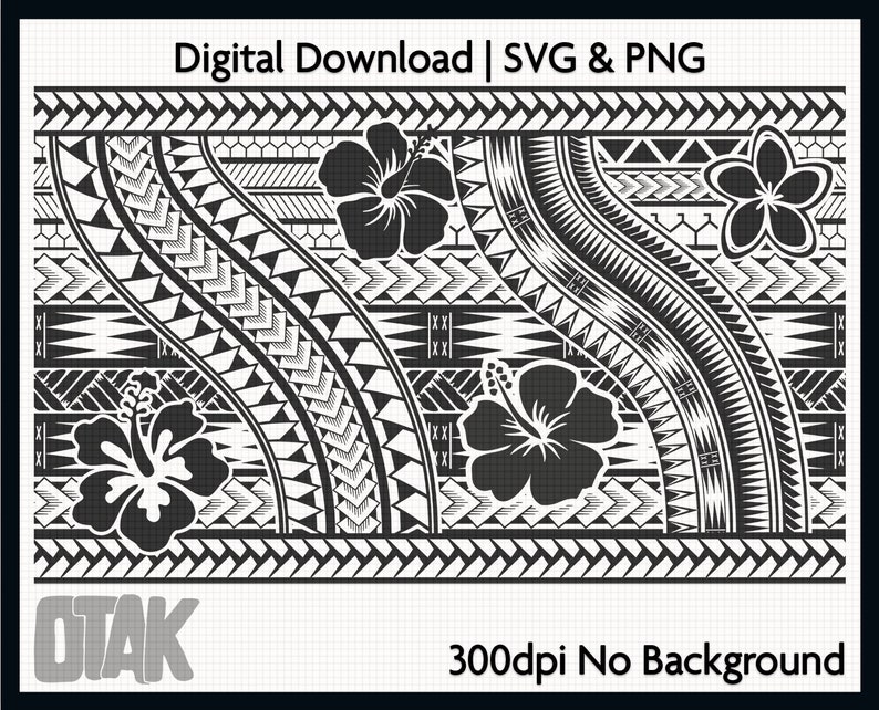 Polynesian Pattern SVG and PNG Graphic Polynesian Tribal - Etsy