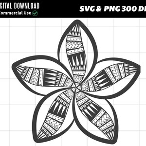 Plumeria Flower With Polynesian Tribal Pattern SVG and PNG Graphic ...