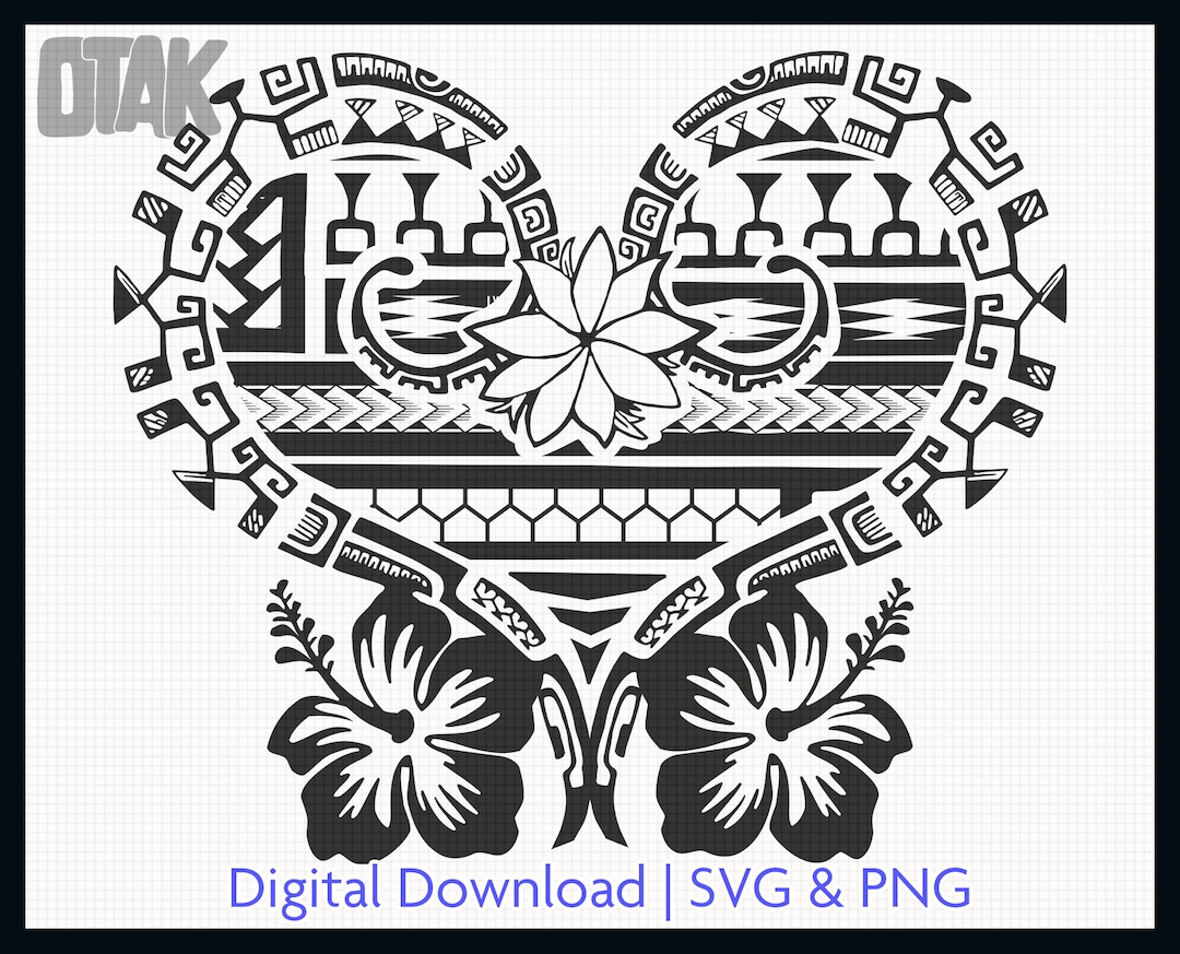 Polynesian Pattern Tribal SVG and PNG Graphic | Heart Polynesian ...