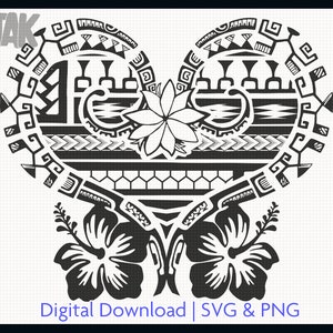 Polynesian Pattern Tribal SVG and PNG Graphic | Heart Polynesian Patterns