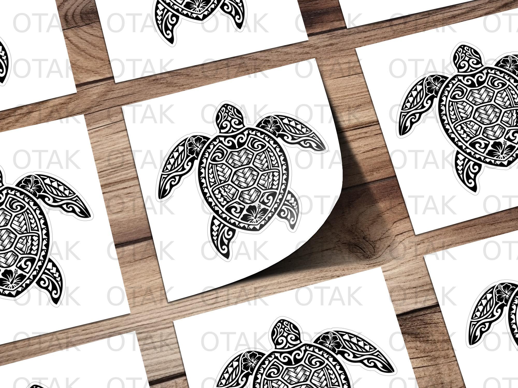 Tribal Turtle Art Print, Hawaiian Decor, Sea Turtle Drawing, Polynesian ...