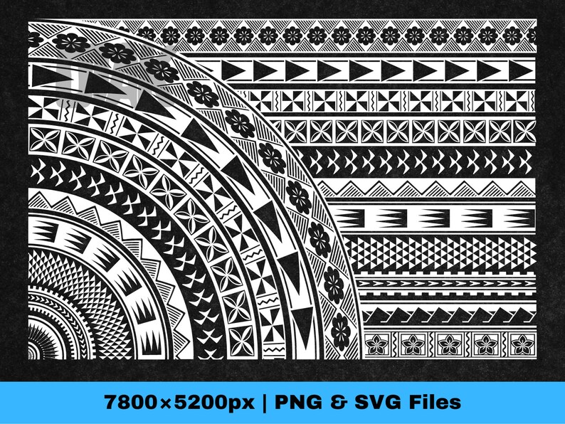 Polynesian Tribal SVG and PNG Graphic Mix Pacific Tribal - Etsy