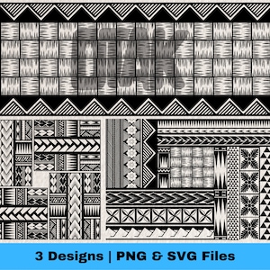 Polynesian Pattern Bundle | Polynesian Tribal Bundle SVG and PNG Graphics