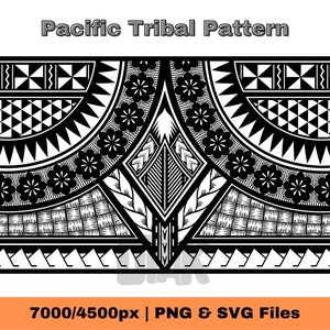 Polynesian Tribal SVG and PNG Graphic | Mix Pacific Tribal Pattern | Melanesian and Polynesian Tribal Pattern | Digital Download