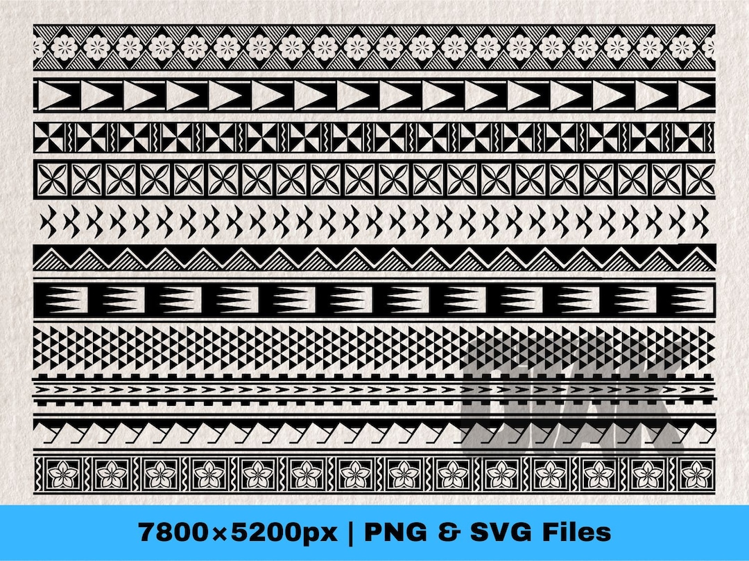 Polynesian Tribal SVG and PNG Graphic | Mix Pacific Tribal Pattern ...