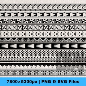 Polynesian Tribal SVG and PNG Graphic | Mix Pacific Tribal Pattern | Melanesian and Polynesian Tribal Pattern | Digital Download