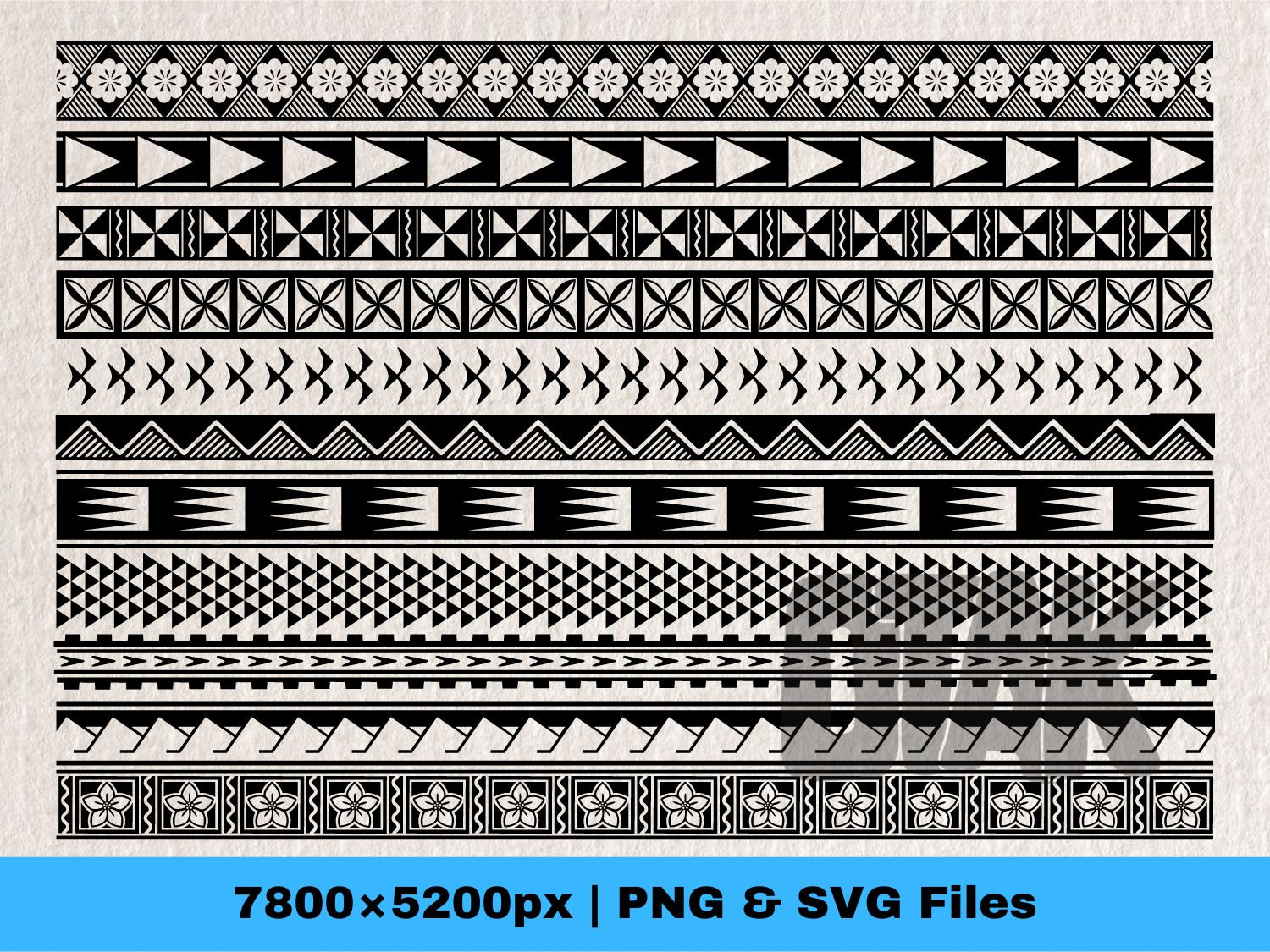 Polynesian Tribal SVG and PNG Graphic Mix Pacific Tribal Etsy