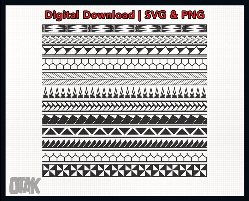 Polynesian Tribal Pattern PNG and SVG Graphic - Etsy