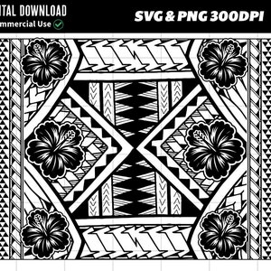Polynesian Pattern SVG and PNG Graphic | Polynesian Tribal Pattern Digital File for Sublimation, Cricut, Laser cut and more!