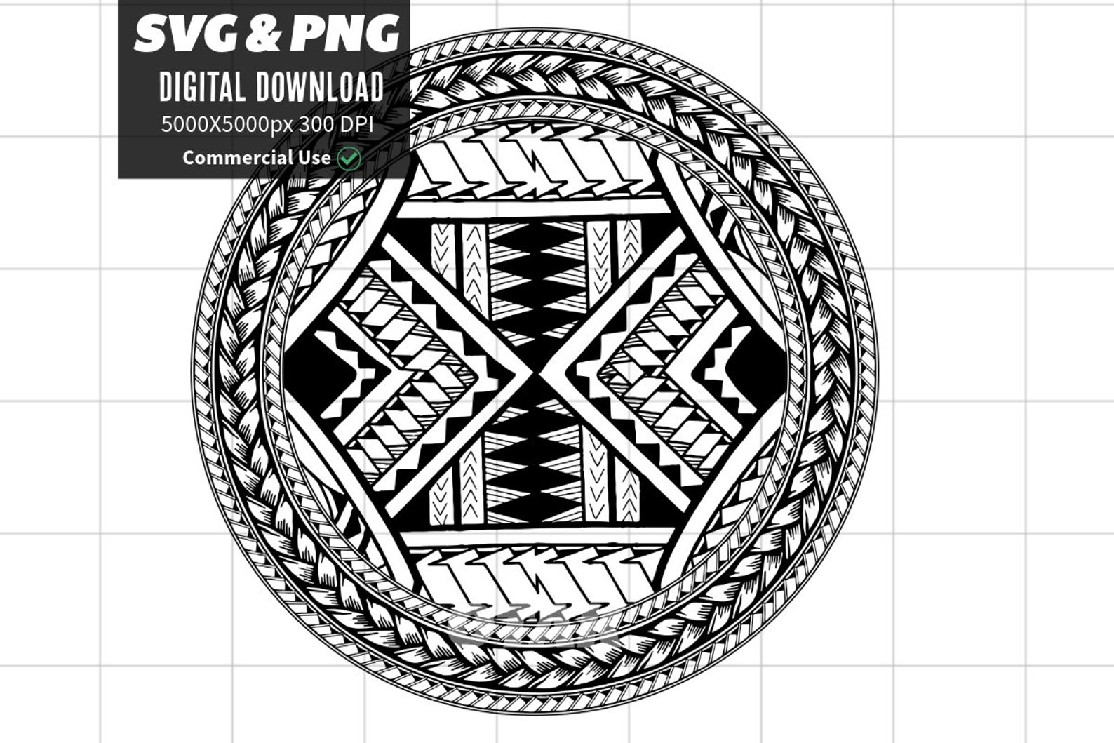 Polynesian Pattern SVG and PNG Graphic | Polynesian Tribal Pattern ...
