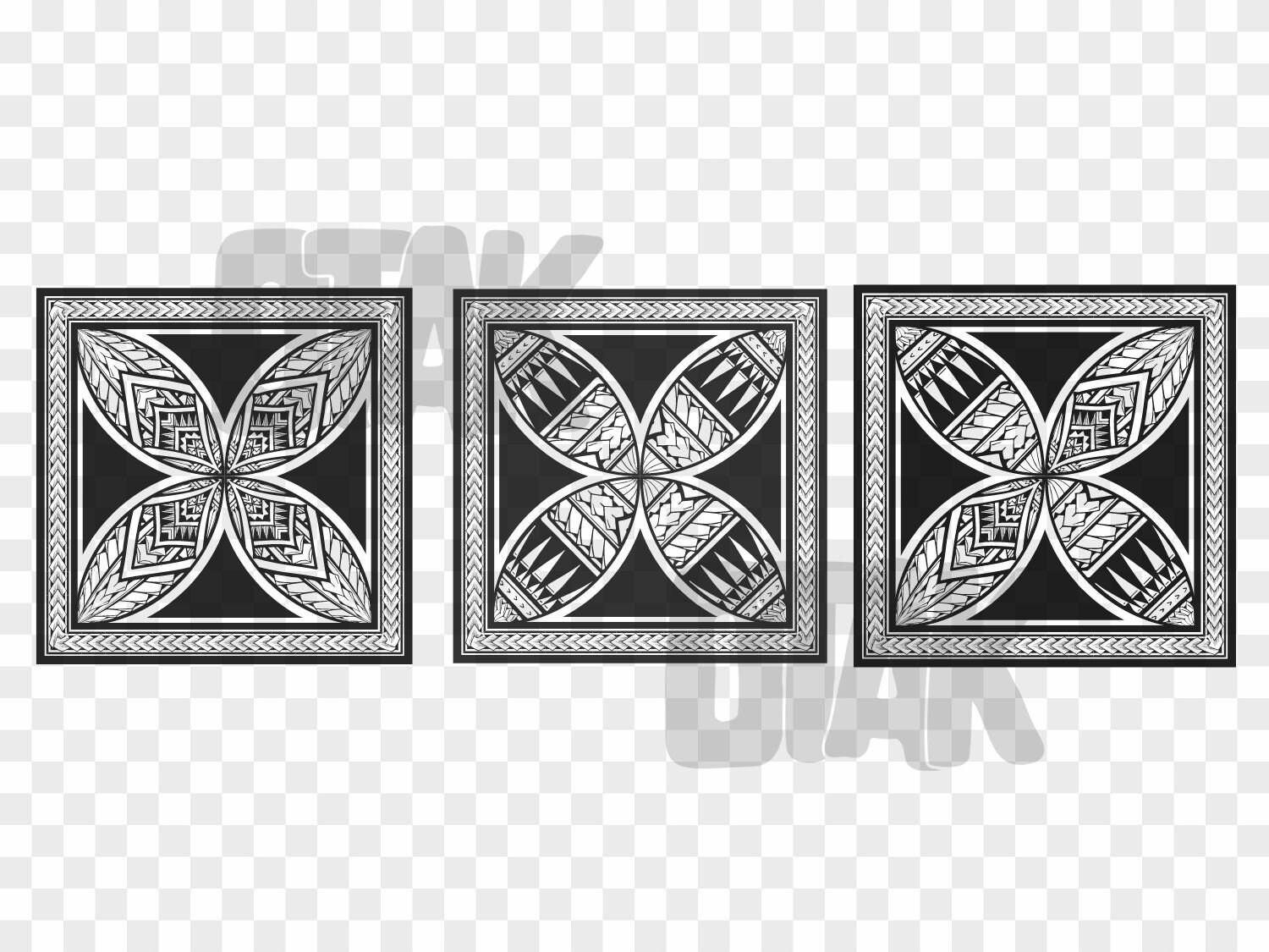 Polynesian Tribal Frame SVG and PNG Graphic Polynesian - Etsy