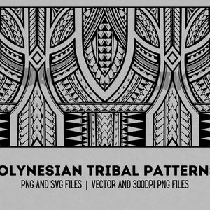 Polynesian Pattern SVG and PNG Graphic | For Samoan, Maori, Tongan or Other Polynesian islands | Tribal Patterns Black & White Versions