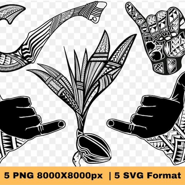 Polynesian Tribal Graphics Bundle | Polynesian Pattern SVG and PNG Graphics