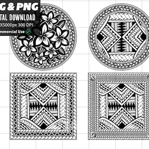 Polynesian Pattern SVG and PNG Graphic | Polynesian Tribal Pattern Digital File for Sublimation, Cricut, Laser cut and more!