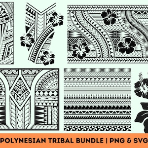Ensemble tribal polynésien Graphiques SVG et PNG