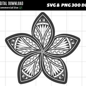 Plumeria Flower With Polynesian Tribal Pattern SVG and PNG Graphic ...