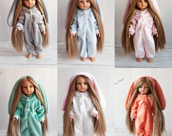 Poupée Kigurumi Pyjama Combinaison Banny, Pour poupée Paola Reina, 32 cm 13 pouces, Natterer Minouche 34 cm