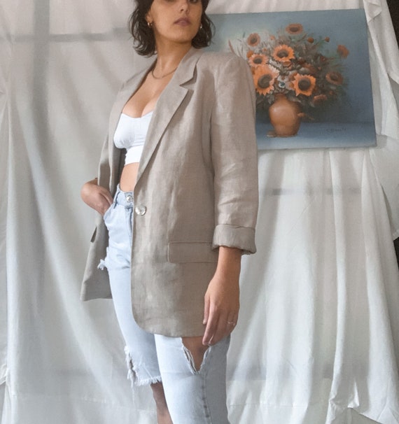 Vintage Linen Blazer