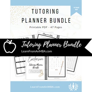 Tutoring Planner Bundle - Use These Helpful Templates/Bundle To Manage Your Students’ Lessons, Assessments, Progress, Daily Schedule & More!