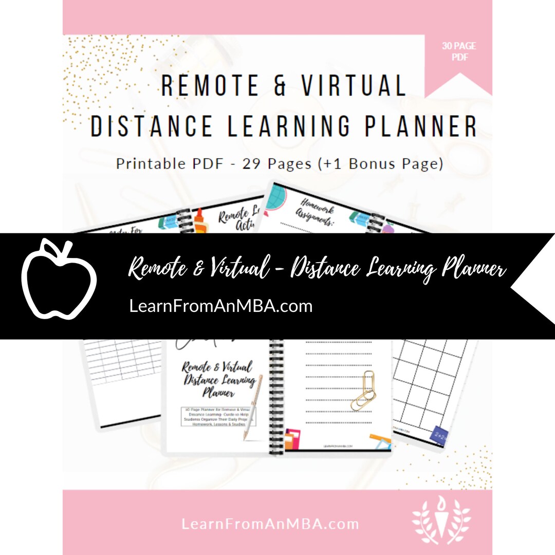 Remote and Virtual Distance Learning Planner – School Guide to Help ...