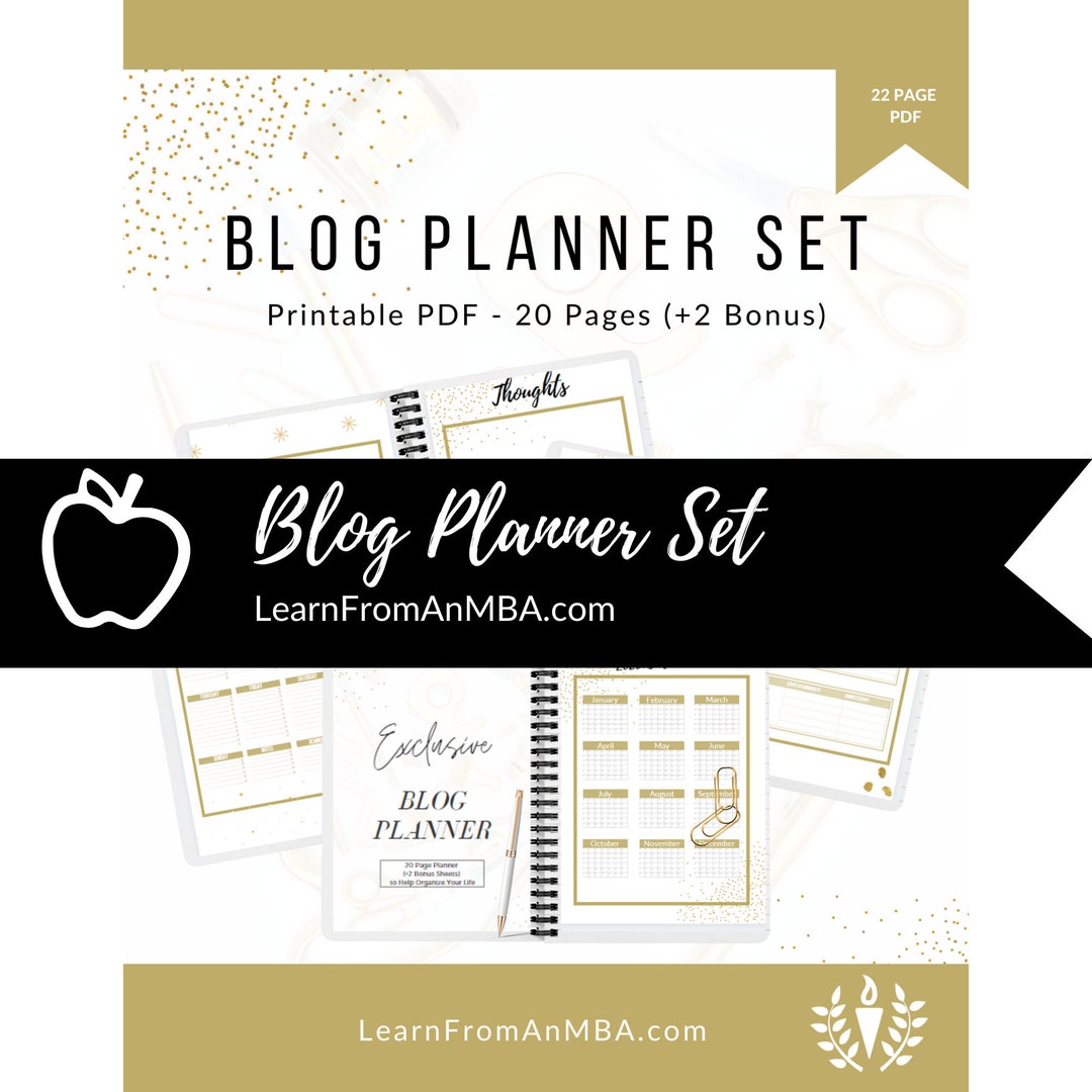Blog Planner Set - Printable Digital Good - Organize Your Blog & Life ...