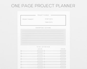 Projektplaner, einseitiger Projektplaner, A4, Projektplaner auf einen Blick, Plane deine Projekte
