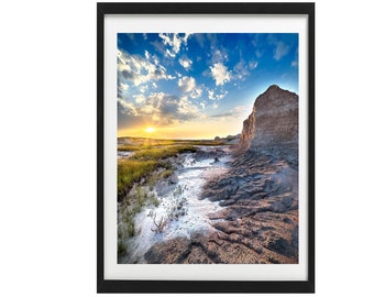 Badlands Sunset Photo: South Dakota Landscape Wall Art (Digital Download)