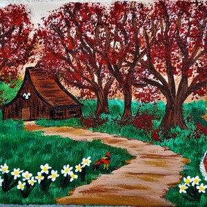 Acrylic Painting - Bunny Haven on 9x12 inch Stretched Canvas - Please Promote Animal Rescue!