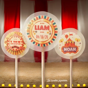 Circus Custom Lollipops - 10 SUCETTES MINIMUM