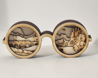 Wizarding World Glasses With Scene  Free US shipping