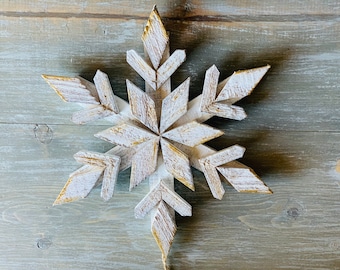 Wooden Snowflakes Large Pick - Honey and Me Collective