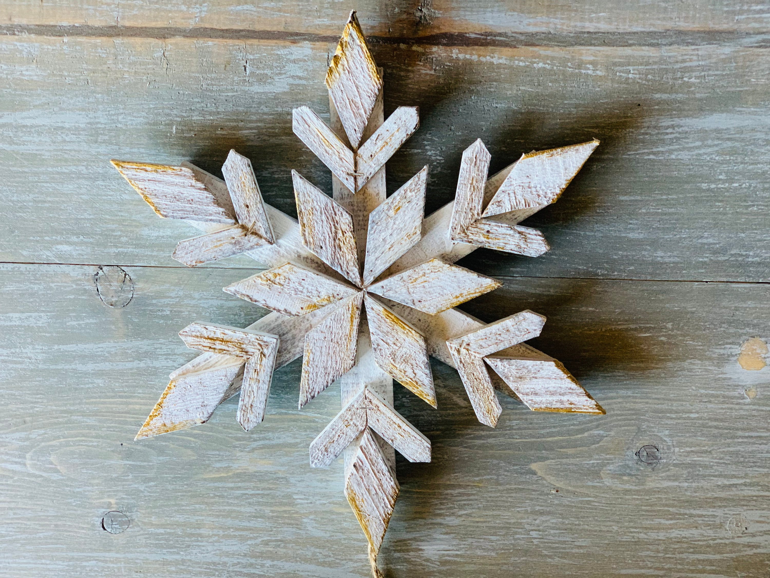 Rustic Wood Snowflake 3 Style Choices3 Sizes 