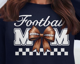 Croquette Style Football Mom Sweatshirt, Football Retro Croquette Bow, Perfect Game Day Outfit, Gift for Football Mom, Football Mom Apparel