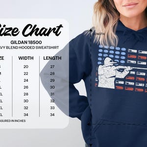 Trap Shooting Hoodie, Skeet Shooting Hoodie, American Flag Hoodie, Shotgun Shell Hoodie, Patriotic Hoodie for Shooters imagen 7