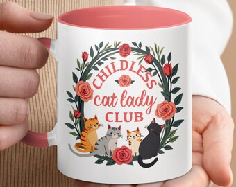 Childless cat ladies for kamala harris mug, 2024 presidential election mug, cat lover gift, 47th president mug, political gift
